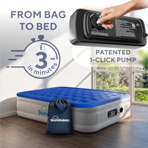 Raised Queen Air Mattress with Built-in Pump - 19 Inch Inflatable Guest Bed