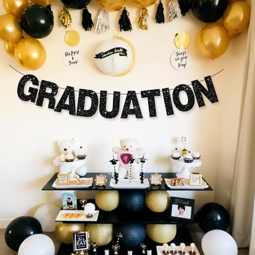 BEISHIDA Glitter Black Custom DIY Letter Banner for Party Decorations