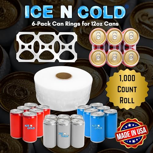 6-Pack Can Carriers for 12oz Beer and Soda Cans, 1000 Count Roll