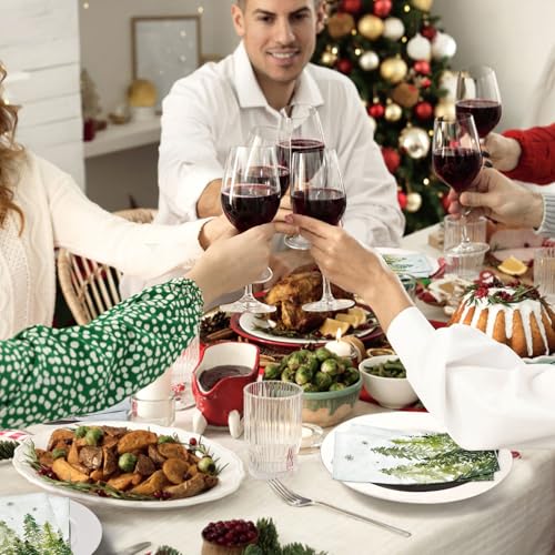 Christmas Disposable Paper Napkins 3-Ply Watercolor Cedar Snowflake 100 pcs
