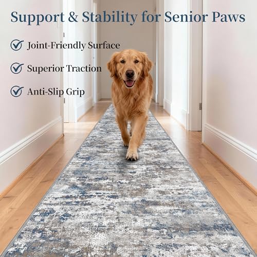 2x10 Hallway Runner Rug, Washable Non-Slip Abstract Carpet for Entryway