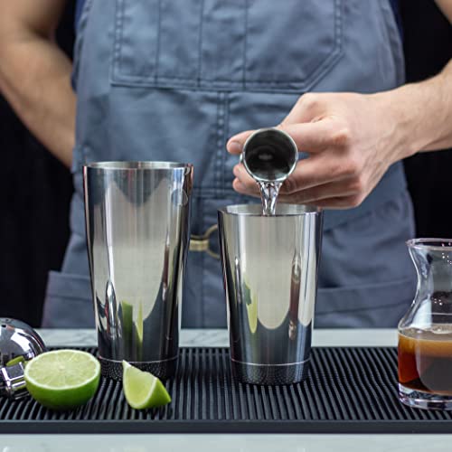 Professional Cocktail Shaker Set with Boston Tins, Hawthorne Strainer & Jigger – Bar Mixology Kit