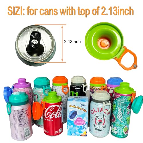 12oz Soda Can Lids and Insulated Holders with Handles - 4 Piece Set