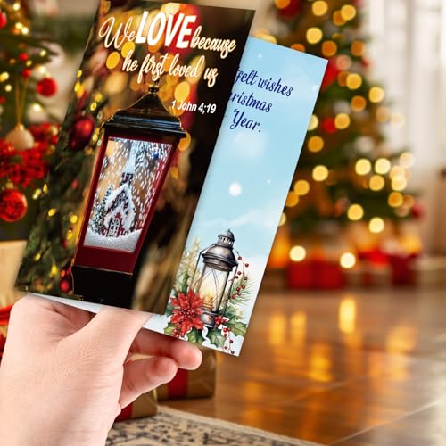 Religious Christmas Bible Verse Cards 24 Pack with Envelopes & Stickers