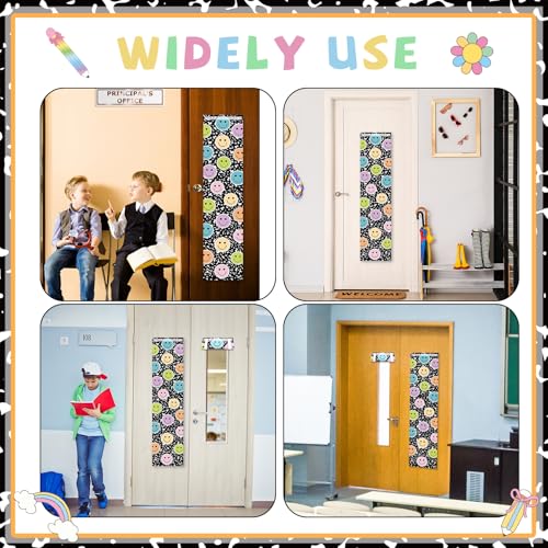 2-Pack Pastel Smile Face Classroom Door Window Blackout Curtains
