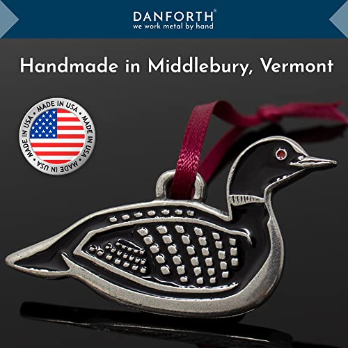 Danforth Black Loon Bird Ornament - Handcrafted Pewter Wildlife Decor, Made in USA