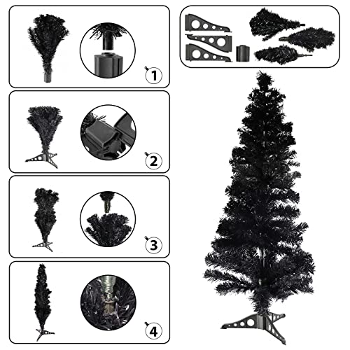 S_SSOY 3ft Purple Unlit Artificial Christmas Tree with PVC Stand - Home & Office Decor