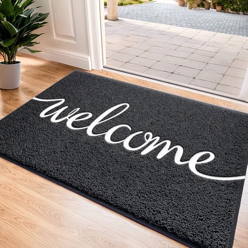 Non-Slip Welcome Door Mat, Low-Profile Entryway Rug 30" x 17.5"