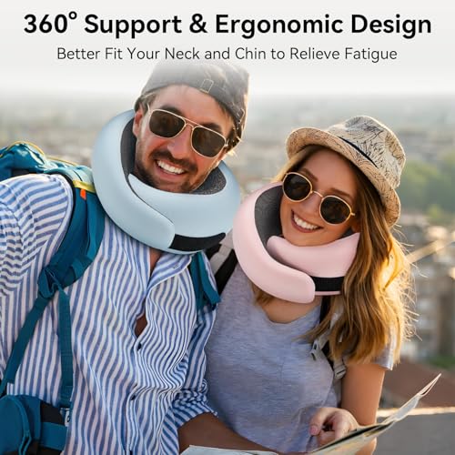 Memory Foam Travel Neck Pillow with Ergonomic 360° Support