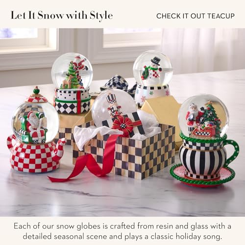 Santa Claus Teacup Musical Snow Globe - Festive Christmas Decor