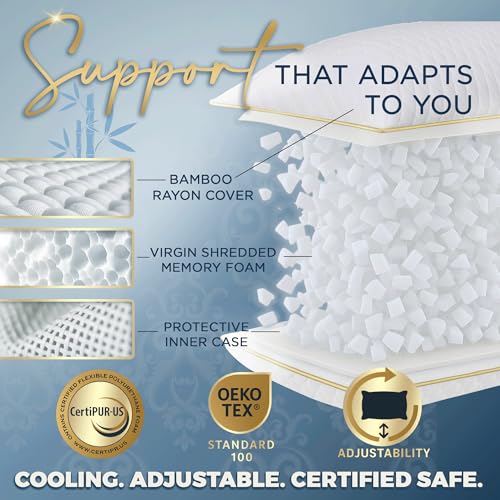 Memory Foam Body Pillow for Side Sleepers - 20x54 Adjustable Cooling Pillow
