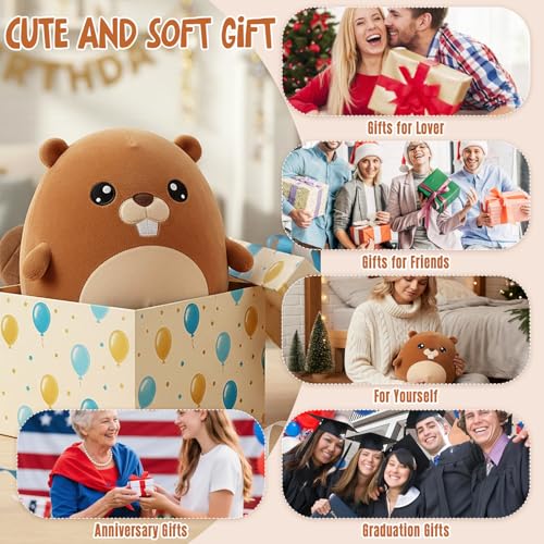 9.8-Inch Beaver Plush Toy – Decorative Stuffed Animal Tabletop Ornament