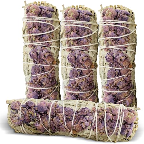 Lavender and White Sage Smudge Sticks for Home Cleansing - 4 Pack