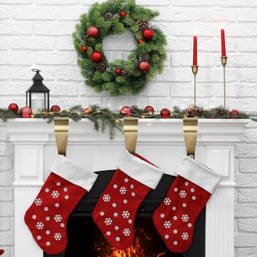 Non-Slip Metal Christmas Stocking Holders for Mantel - 4 Pack, Bronze