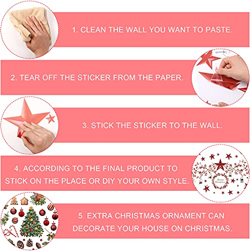 Tenare Christmas Stars and Berries Peel & Stick Wall Decals - 4 Sheets