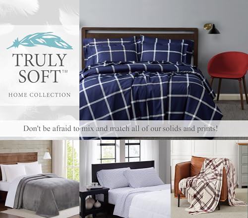 Pleated Twin XL Duvet Set - White Microfiber Polyester, 2-Piece