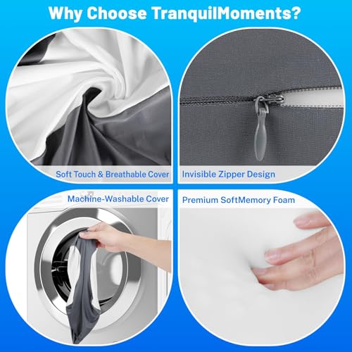 Knee Pillow for Side Sleepers - Memory Foam Leg Support Cushion