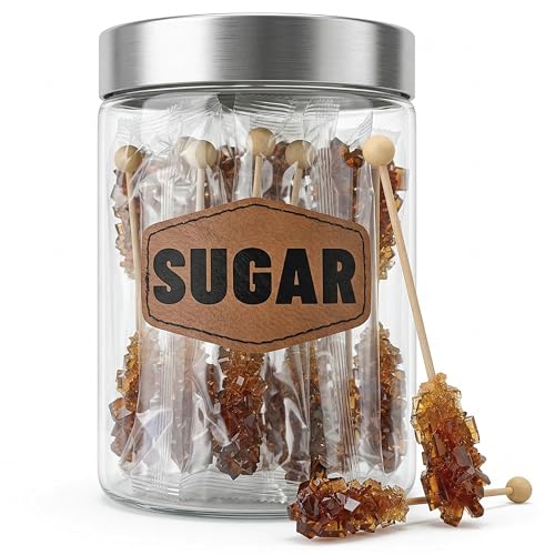 Matcha Outlet Brown Sugar Sticks - 20 Individually Wrapped Cane Sugar Stirrers for Coffee, Tea & Cocktails