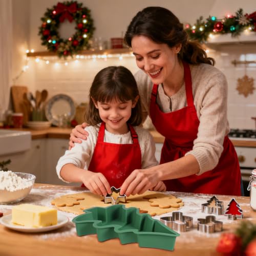 Operitacx Christmas Tree Cake Mold – Non-Stick Silicone Pan for Holiday Baking