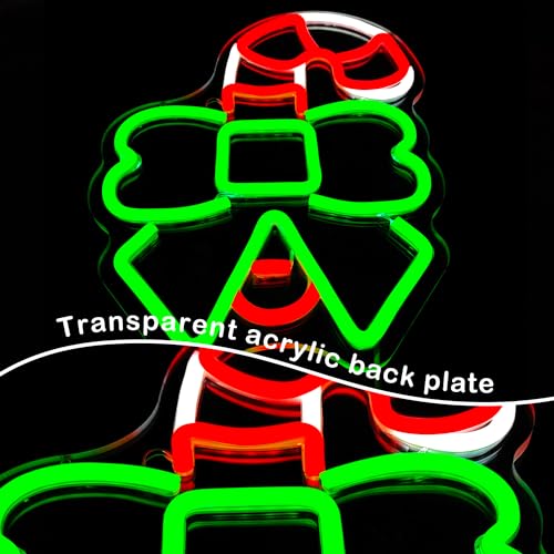 Cheunyar C-Candy Christmas Neon Sign Wall Decor Dimmable LED Light for Bedroom & Party