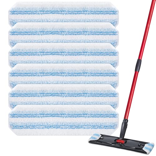 Microfiber Flat Mop Replacement Pads - Washable & Reusable (6-Pack)