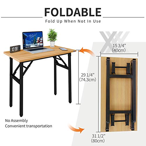 Folding Computer Desk 31.5-Inch Compact Writing Table for Small Spaces
