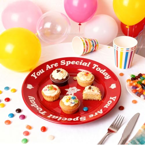 You Are Special Today 10.6-inch Ceramic Celebration Plate, Red