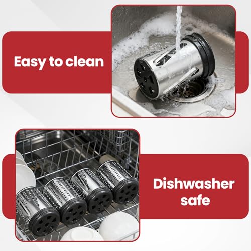Stainless Steel Slicer and Shredder Attachment with 4 Blades for Stand Mixers