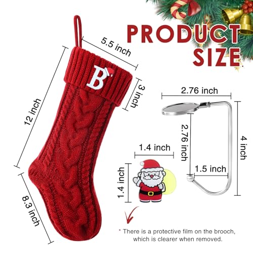 Personalized Monogram Christmas Stockings, 18 Inch Cable Knit Initial Stocking