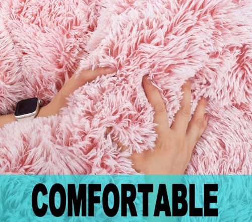 Fluffy Faux Fur Bean Bag Chair Cover - Stuffed Animal Storage Organizer