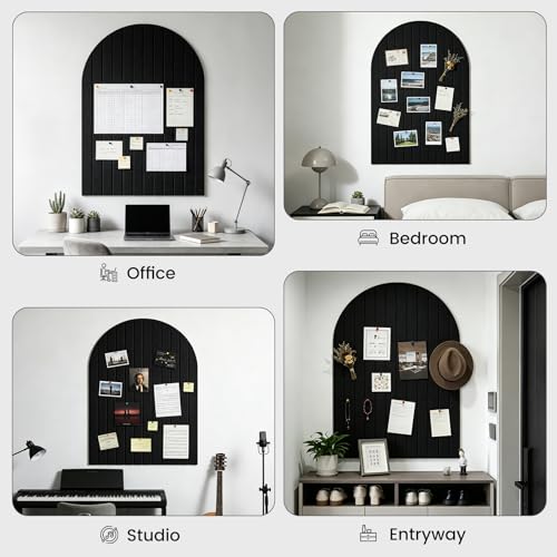 Arched Felt Bulletin Board Set, 35x24 Inch Self-Adhesive Wall Tiles
