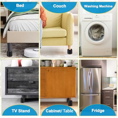 Heavy Duty Stackable Bed Risers - Adjustable Furniture Lifters, 4 Pack