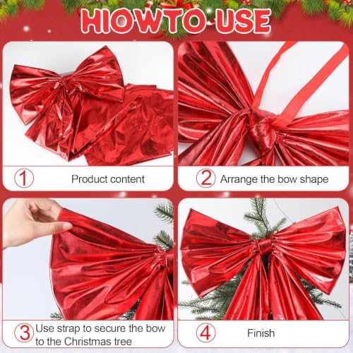 Halloscume Red Metallic Extra Large Christmas Bow 80 x 15 Inches for Front Door