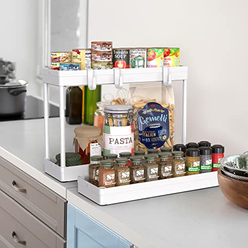 3-Tier Slim Rolling Storage Cart with Handle - 5.5-Inch Narrow Organizer, White