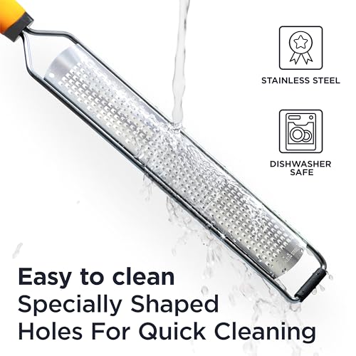 Stainless Steel Citrus Lemon Zester & Cheese Grater with Protective Cover