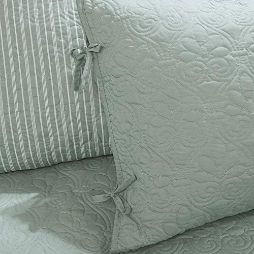Reversible Daybed Cover Set - 6 Piece Quilted Bedding Set (39" x 75", Seafoam)