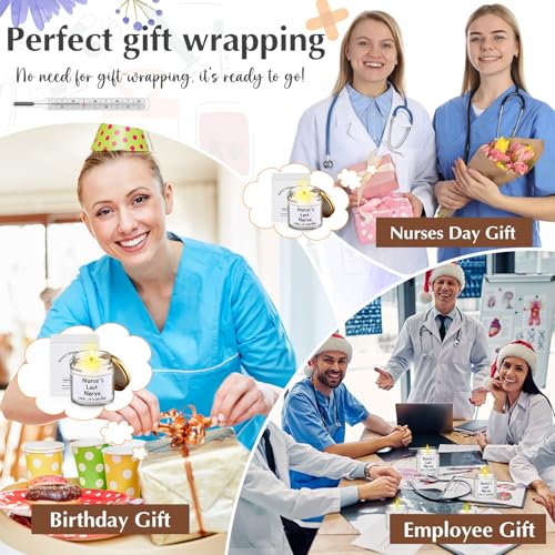 MTLEE Nurse Appreciation Gift 8 Pcs Lavender Scented Candles 3.5 oz White Edition