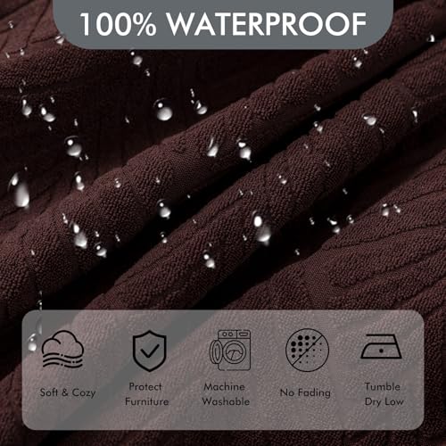 100% Waterproof Recliner Chair Cover - Stretch Washable Slipcover for Pets and Kids (Chocolate, 1 Seater)