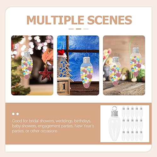 24pcs Fillable Light Bulb Christmas Ornaments Candy Containers for DIY Crafts