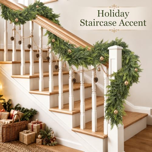 6FT Christmas Artificial Cedar Garland for Mantel - ComfyKit