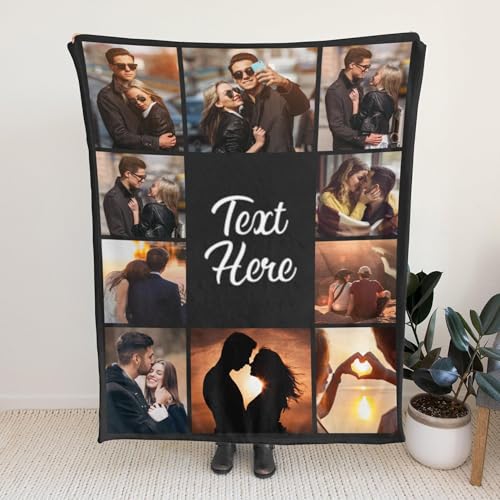 Custom Photo Blanket - Personalized Soft Flannel Throw with Text