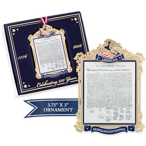 2026 Official White House Christmas Ornament, America 250th Brass Keepsake