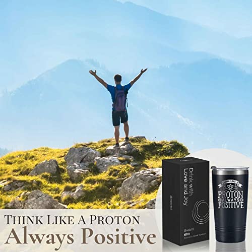 Onebttl 20oz Insulated Stainless Steel Travel Mug – Think Like a Proton, Always Positive Gift