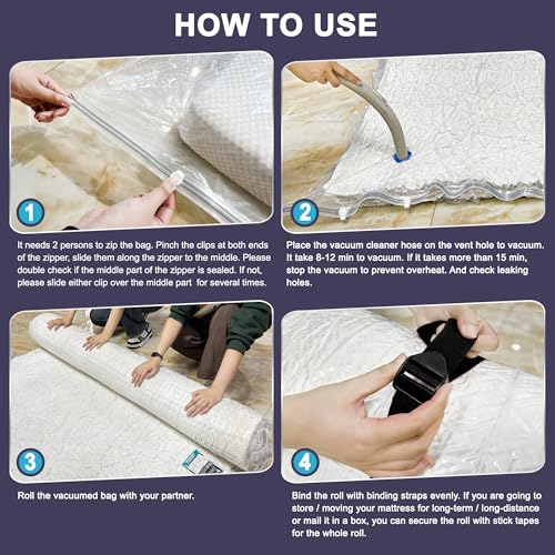 Twin/Twin XL Vacuum Mattress Packing Bag with Straps