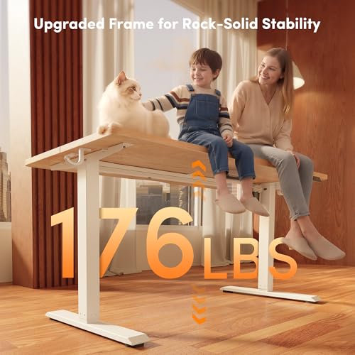 Electric Height Adjustable Standing Desk - 48 x 24 Inch Home Office Desk