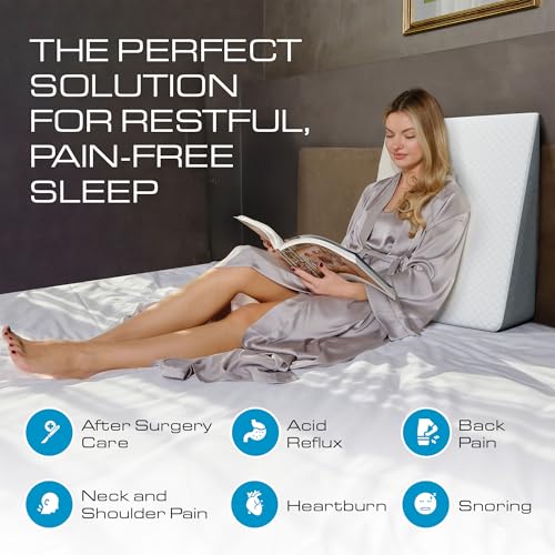 Kölbs Bed Wedge Pillow 7.5 Inch Acid Reflux & Back Pain Relief