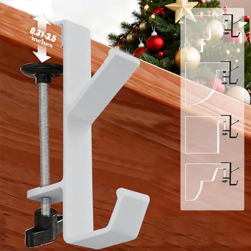 2-in-1 Fireplace Stocking and Garland Hanger for Mantel, White (3 Pack)