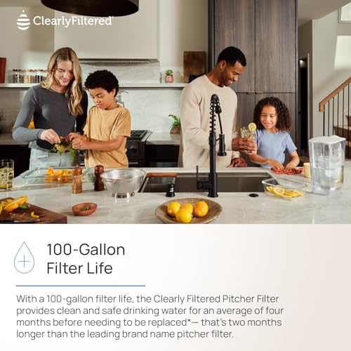 10-Cup Water Filter Pitcher - BPA-Free Water Purifier for Lead & Fluoride