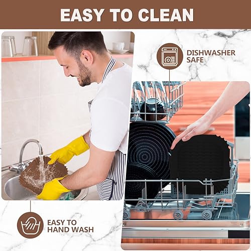 8-Inch Square Silicone Air Fryer Liners - Reusable Non-Stick Pot Inserts