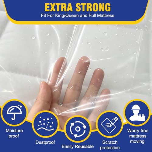 Queen Size Mattress Bag for Moving - Heavy-Duty Plastic Cover